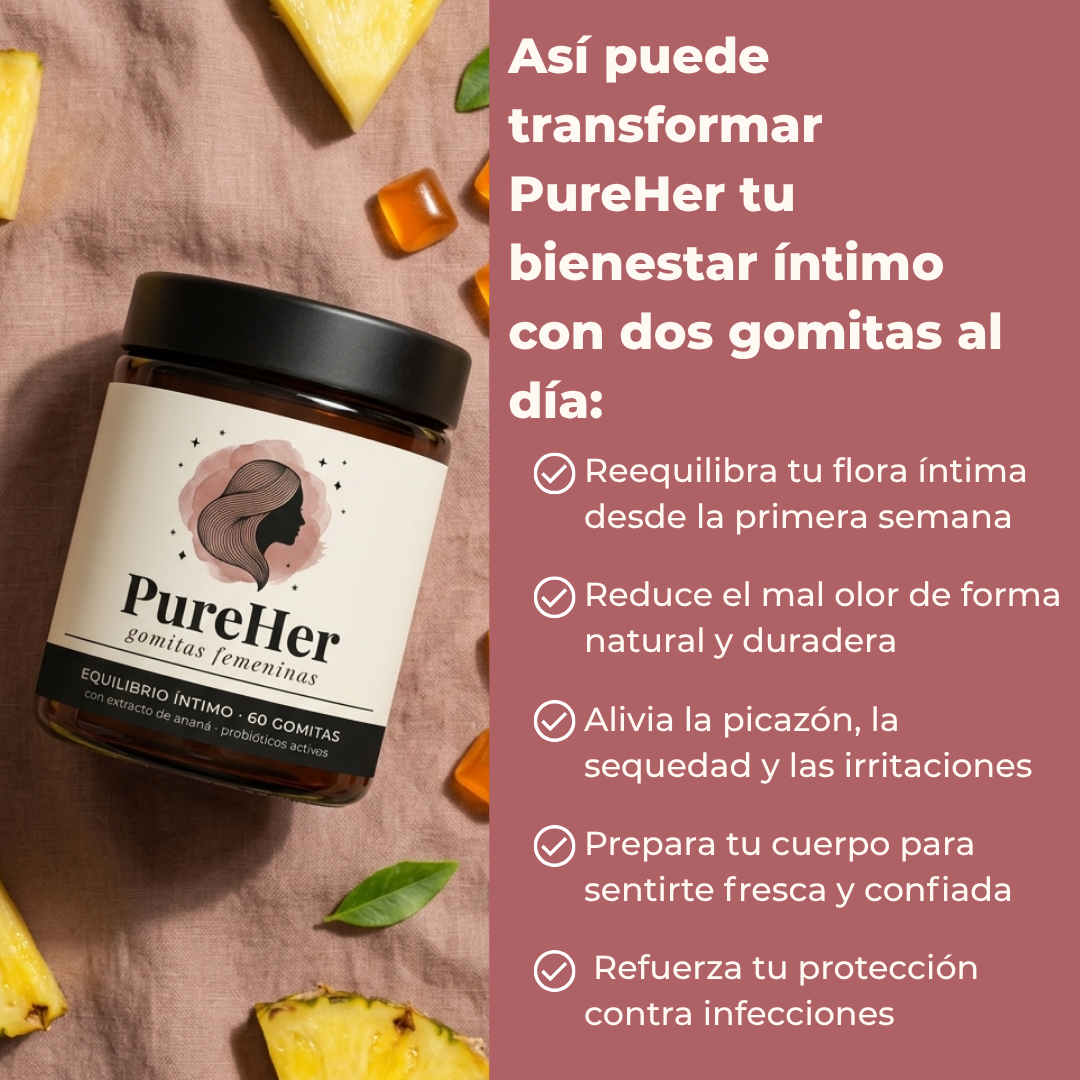 PUREHER | Flora íntima sana y equilibrada, sin antibióticos ni cremas