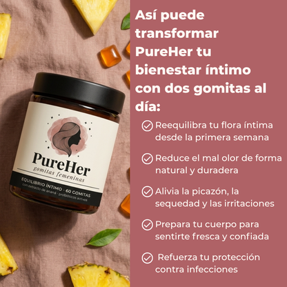 PUREHER | Flora íntima sana y equilibrada, sin antibióticos ni cremas