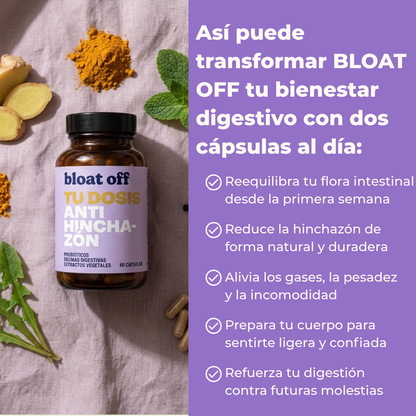 BLOAT OFF | Alivio para la hinchazón, sin dietas ni químicos raros