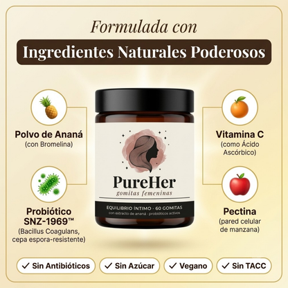 PUREHER | Flora íntima sana y equilibrada, sin antibióticos ni cremas