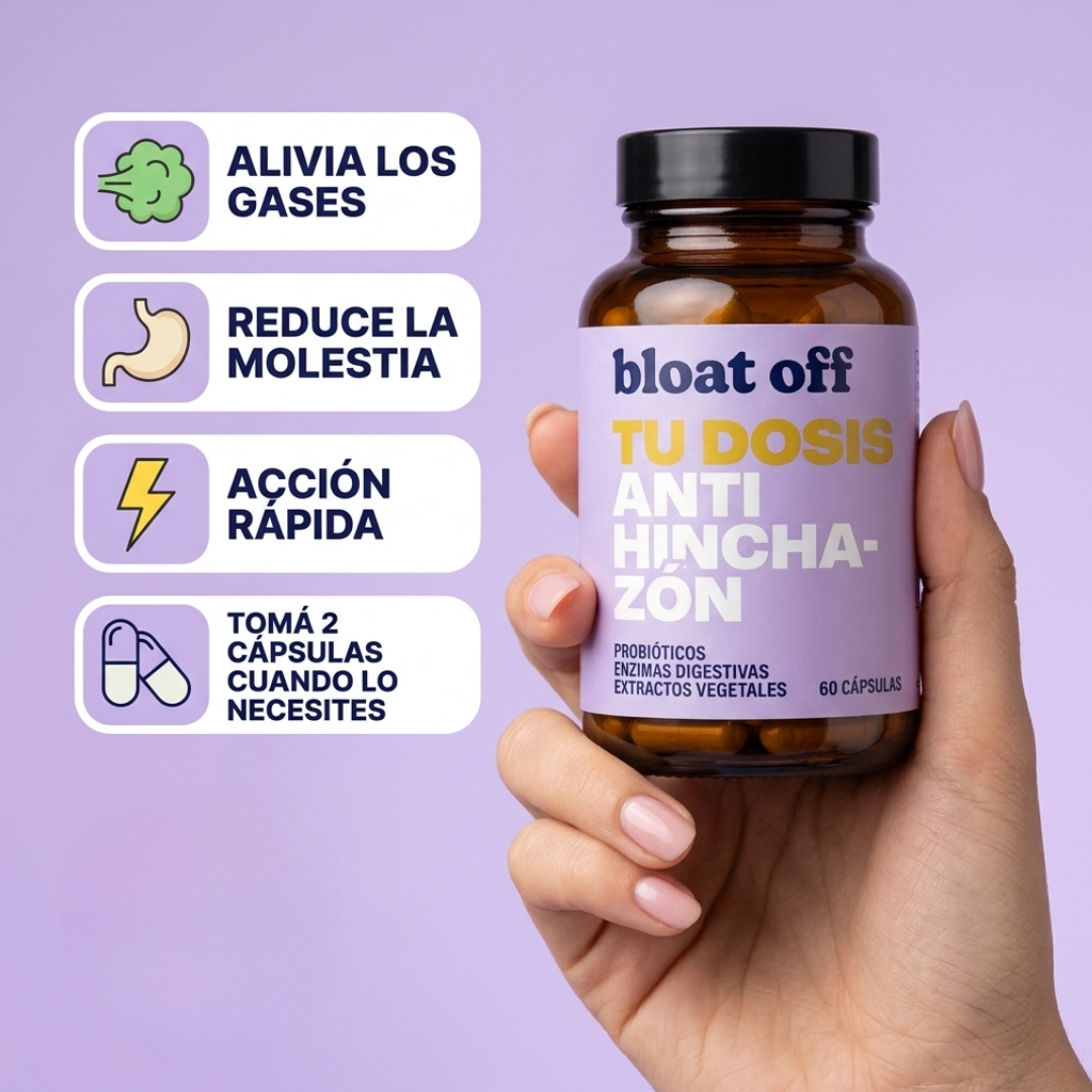 BLOAT OFF | Alivio para la hinchazón, sin dietas ni químicos raros