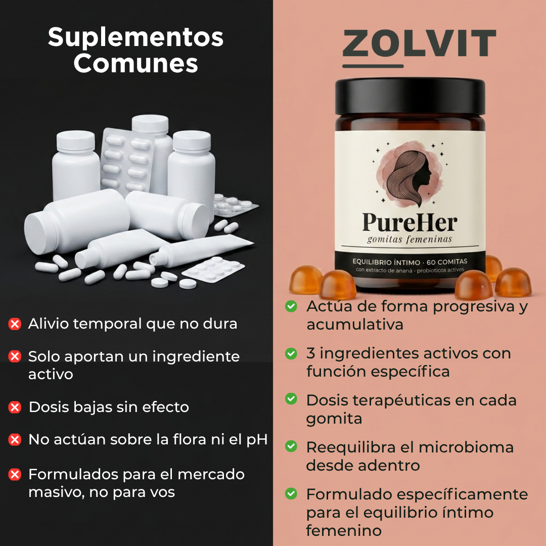PUREHER | Flora íntima sana y equilibrada, sin antibióticos ni cremas